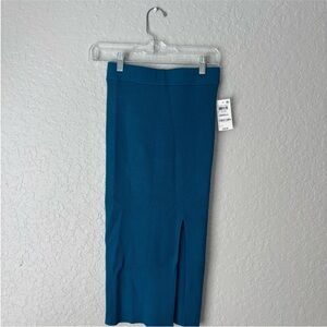 NWT: Bar Ill Midi Pencil Skirt in Blue, size S